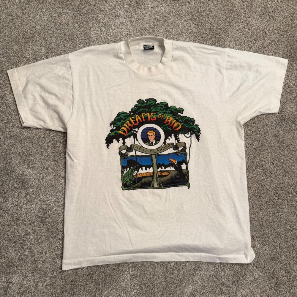 Vintage 90s Nature Safari Best Dreams of Rio Jack Flanders T-Shirt XL White USA
